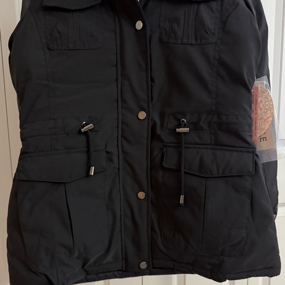 NWT Snobbish Women's double face Black Ski Jacket with Faux Fur Hood Size S - Picture 6 of 17